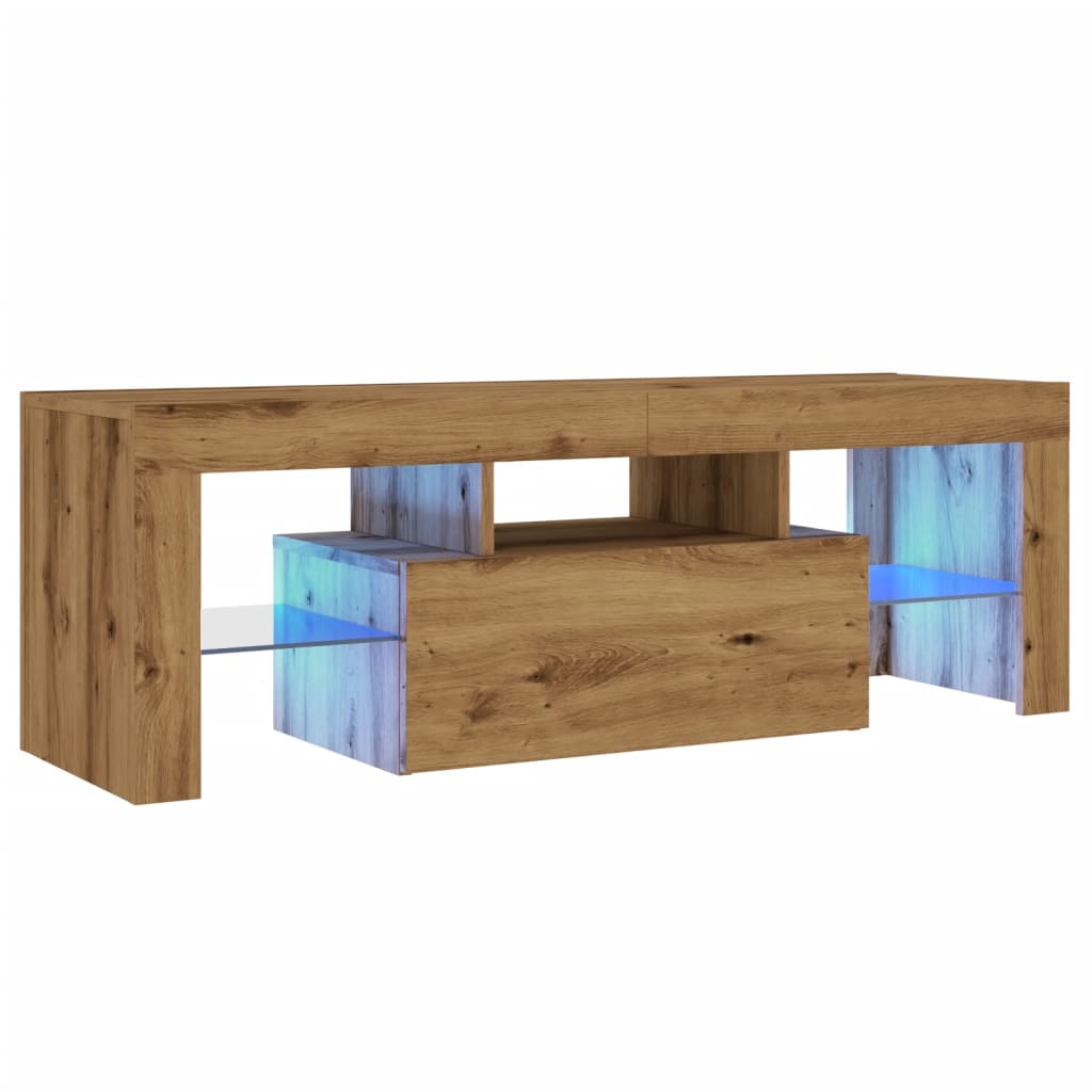 TV-Schrank mit LED Artisan-Eiche 120x36,5x40 cm Holzwerkstoff