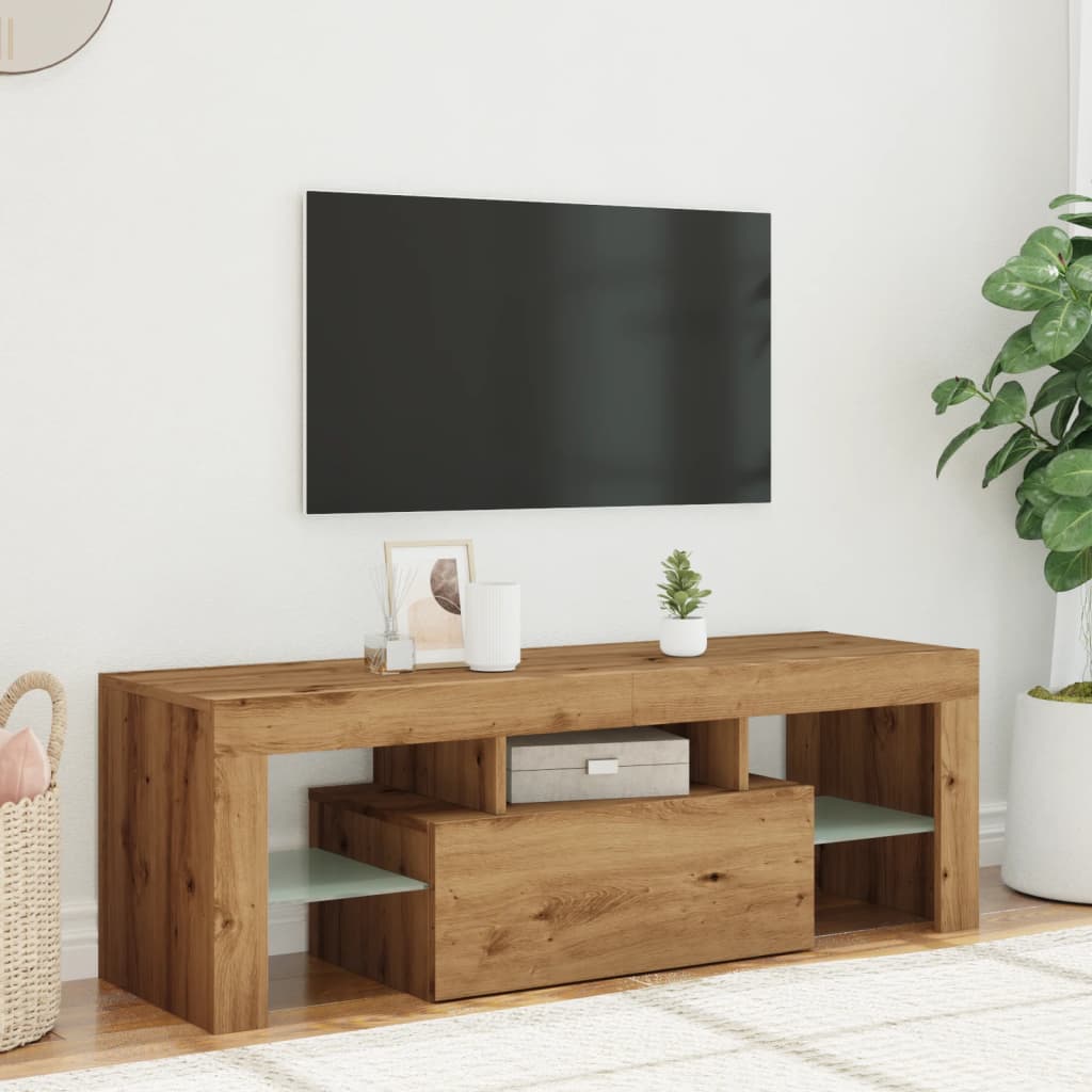 TV-Schrank mit LED Artisan-Eiche 120x36,5x40 cm Holzwerkstoff