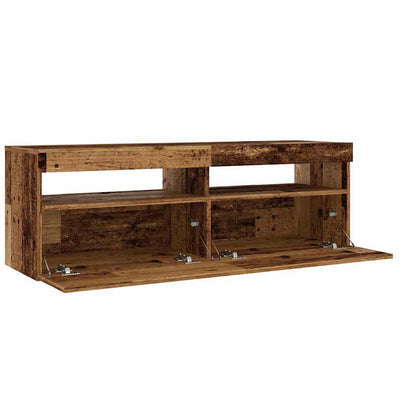 TV-Schrank mit LED Altholz-Optik 120x35x40 cm Holzwerkstoff