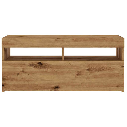 TV-Schrank mit LED-Leuchten Artisan-Eiche 90x35x40 cm