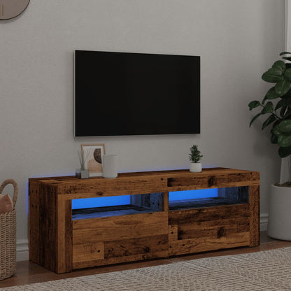 TV-Schrank mit LED Altholz-Optik 120x35x40 cm Holzwerkstoff