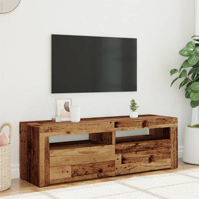 TV-Schrank mit LED Altholz-Optik 120x35x40 cm Holzwerkstoff