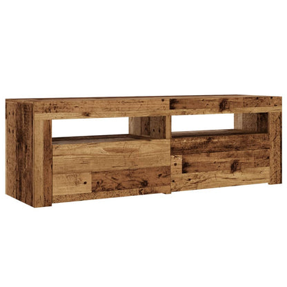 TV-Schrank mit LED Altholz-Optik 120x35x40 cm Holzwerkstoff