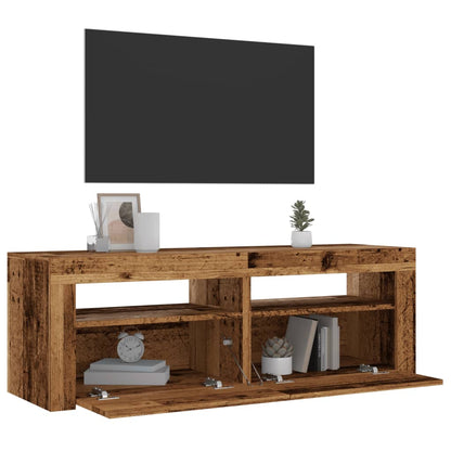 TV-Schrank mit LED Altholz-Optik 120x35x40 cm Holzwerkstoff