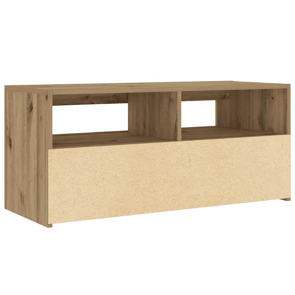 TV-Schrank mit LED-Leuchten Artisan-Eiche 90x35x40 cm