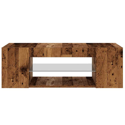 TV-Schrank mit LED-Leuchten Altholz-Optik 90x39x30 cm