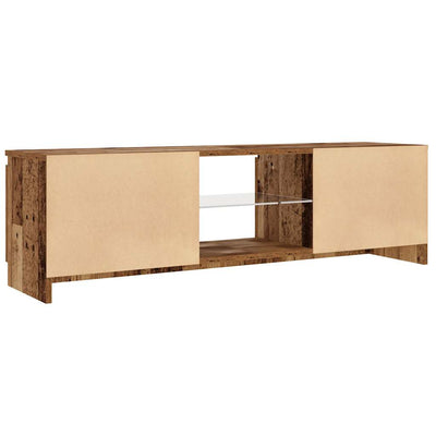 TV-Schrank mit LED-Leuchten Altholz-Optik 120x30x36 cm