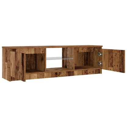 TV-Schrank mit LED-Leuchten Altholz-Optik 120x30x36 cm