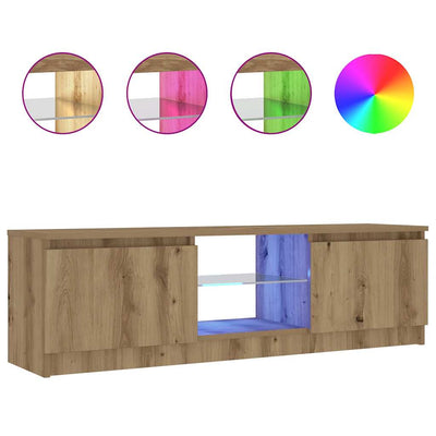 TV-Schrank mit LED-Leuchten Artisan-Eiche 120x30x36 cm