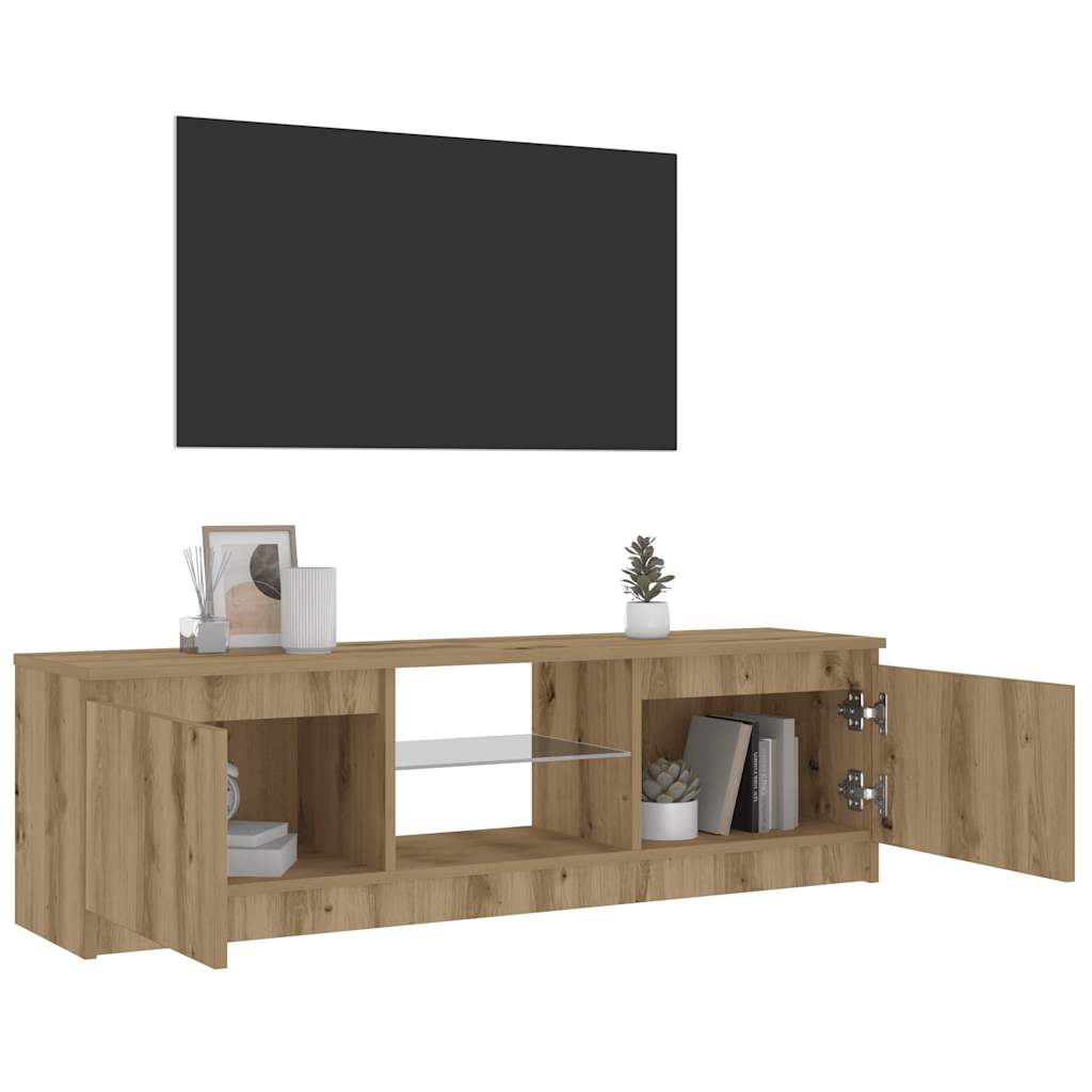 TV-Schrank mit LED-Leuchten Artisan-Eiche 120x30x36 cm