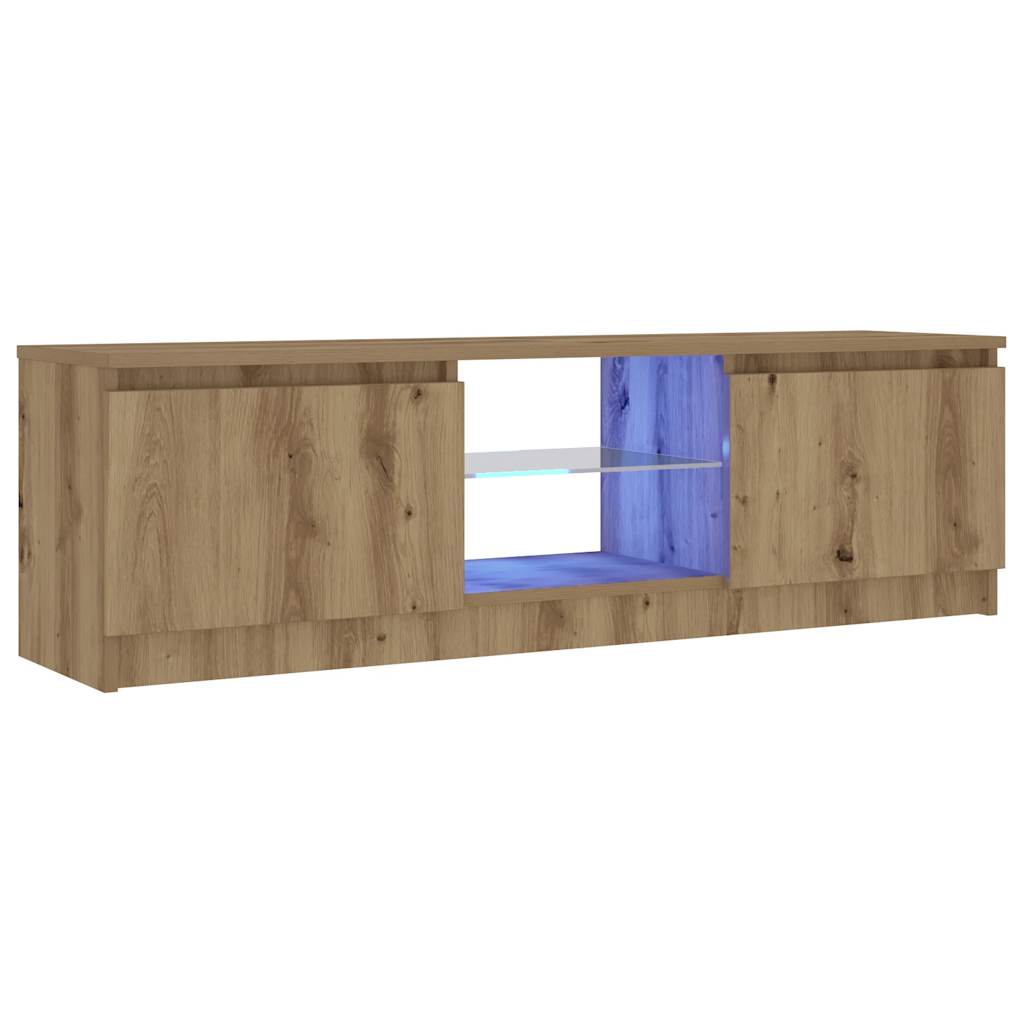 TV-Schrank mit LED-Leuchten Artisan-Eiche 120x30x36 cm