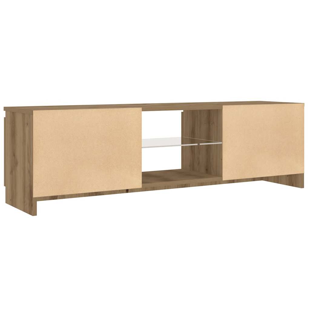 TV-Schrank mit LED-Leuchten Artisan-Eiche 120x30x36 cm