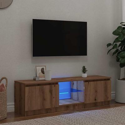 TV-Schrank mit LED-Leuchten Artisan-Eiche 120x30x36 cm