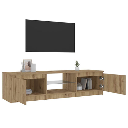 TV-Schrank mit LED-Leuchten Artisan-Eiche 140x40x35,5 cm