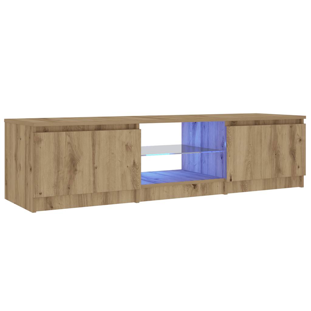 TV-Schrank mit LED-Leuchten Artisan-Eiche 140x40x35,5 cm