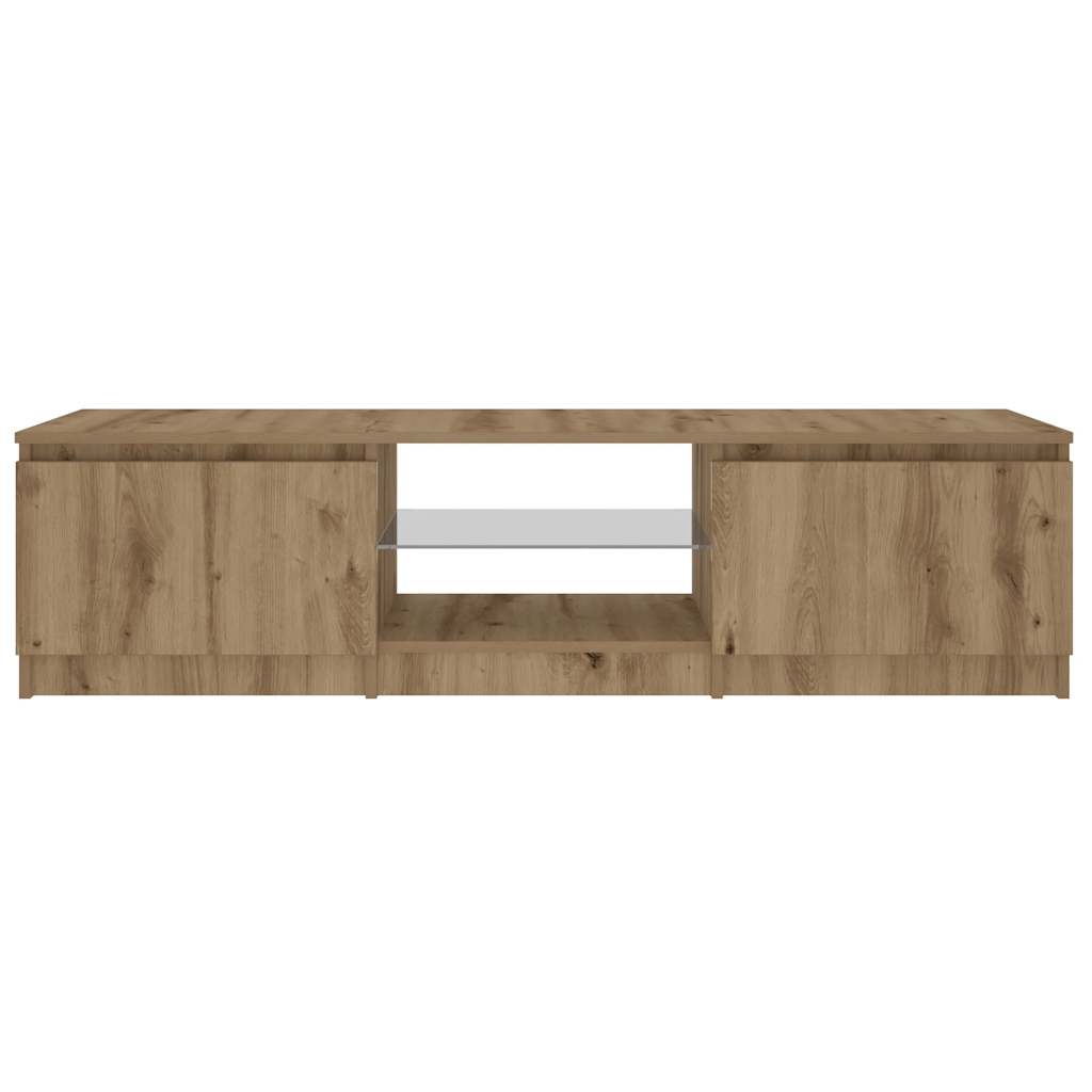 TV-Schrank mit LED-Leuchten Artisan-Eiche 140x40x35,5 cm