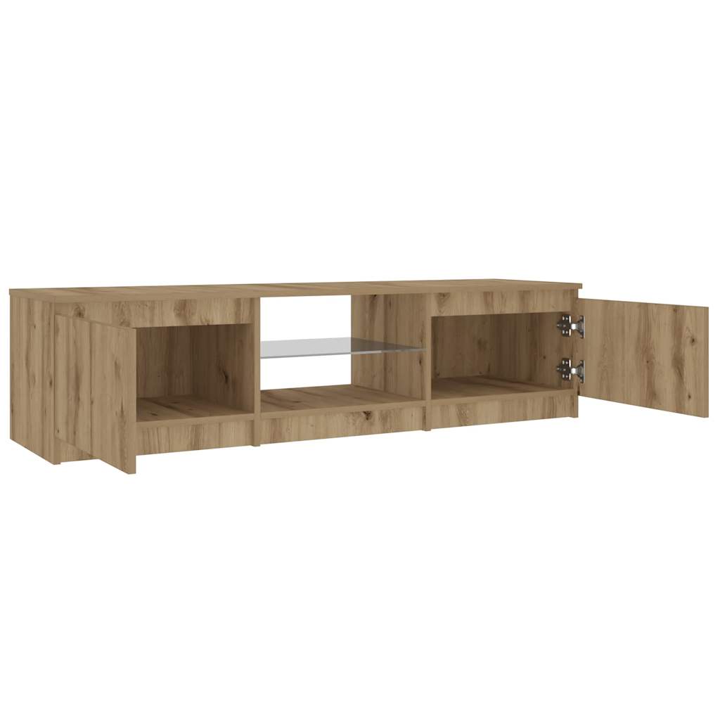 TV-Schrank mit LED-Leuchten Artisan-Eiche 140x40x35,5 cm