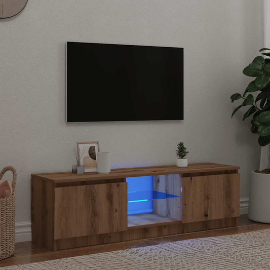 TV-Schrank mit LED-Leuchten Artisan-Eiche 140x40x35,5 cm