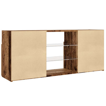 TV-Schrank mit LED-Leuchten Altholz-Optik 120x30x50 cm