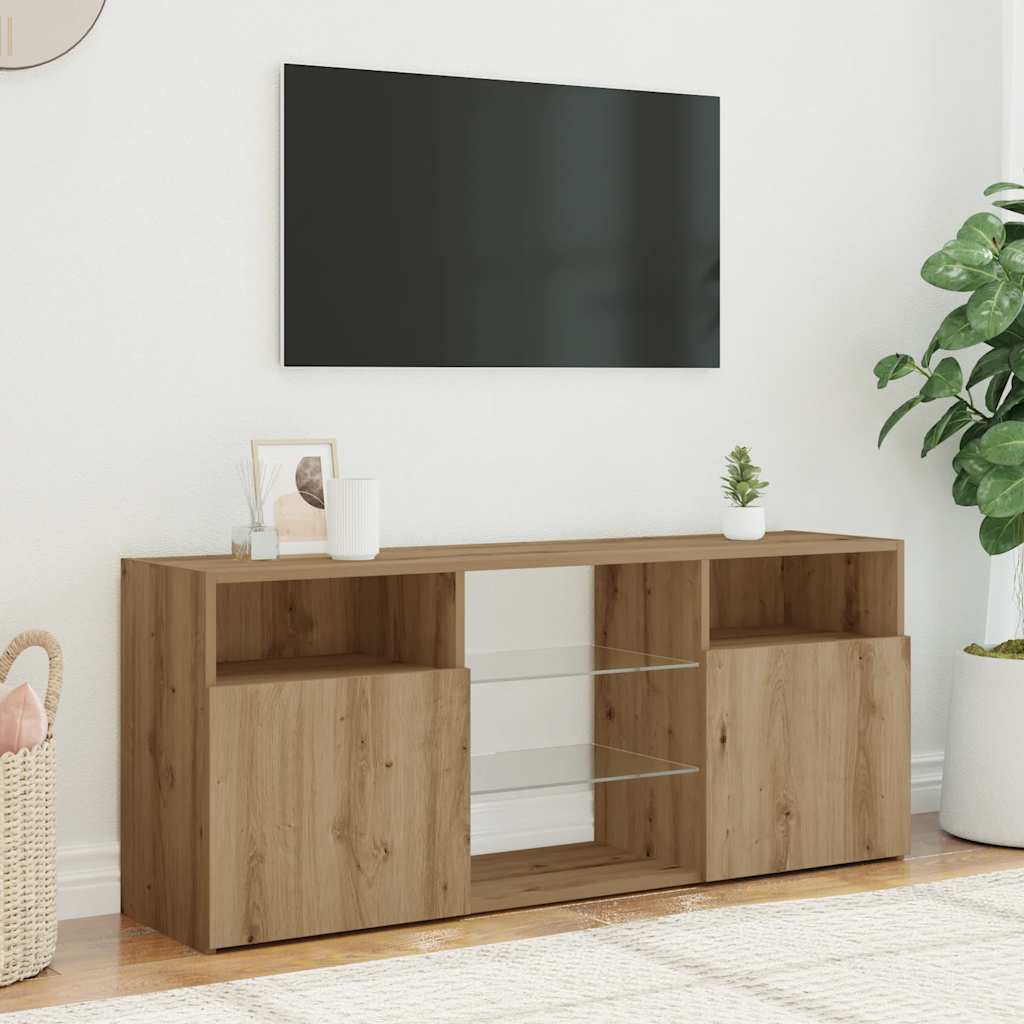 TV-Schrank mit LED-Leuchten Artisan-Eiche 120x30x50 cm