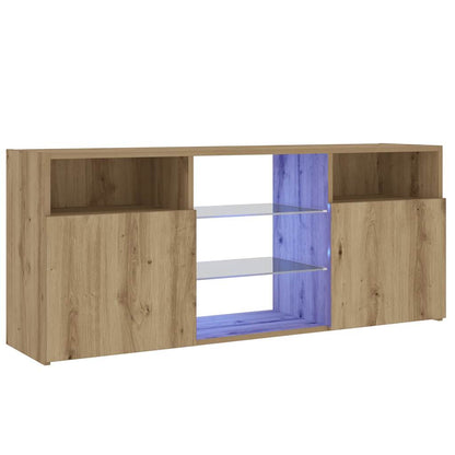 TV-Schrank mit LED-Leuchten Artisan-Eiche 120x30x50 cm