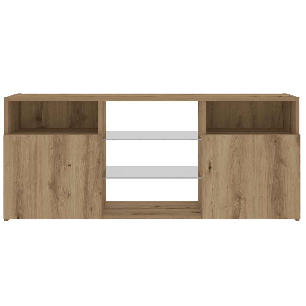 TV-Schrank mit LED-Leuchten Artisan-Eiche 120x30x50 cm