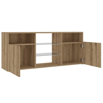 TV-Schrank mit LED-Leuchten Artisan-Eiche 120x30x50 cm