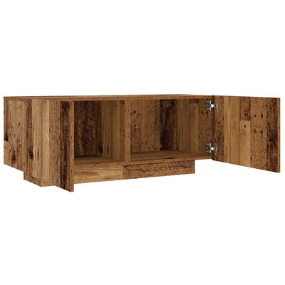 TV-Schrank mit LED-Leuchten Altholz-Optik 100x35x40 cm