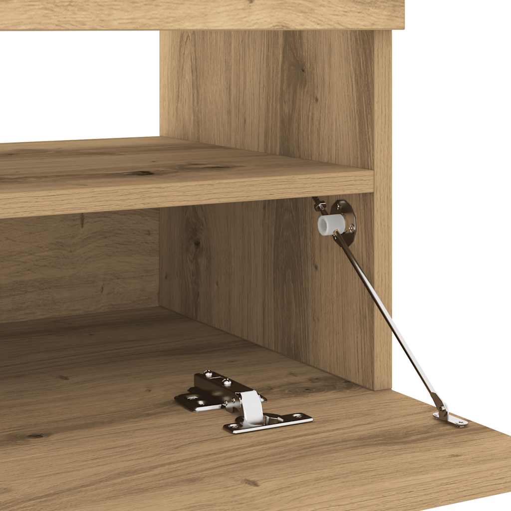 TV-Schrank mit LED-Leuchten Artisan-Eiche 100x35x40 cm