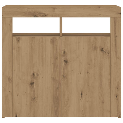 Sideboard mit LED-Leuchten Artisan-Eiche 80x35x75 cm