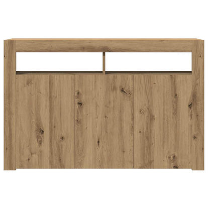 Sideboard mit LED-Leuchten Artisan-Eiche 115,5x30x75 cm