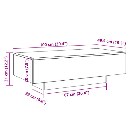 Couchtisch Altholz-Optik 100x49,5x31 cm Holzwerkstoff