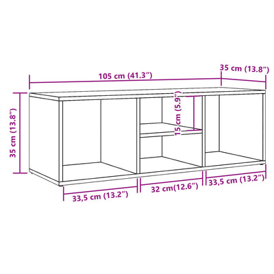 Schuhbank Altholz-Optik 105x35x35 cm Holzwerkstoff