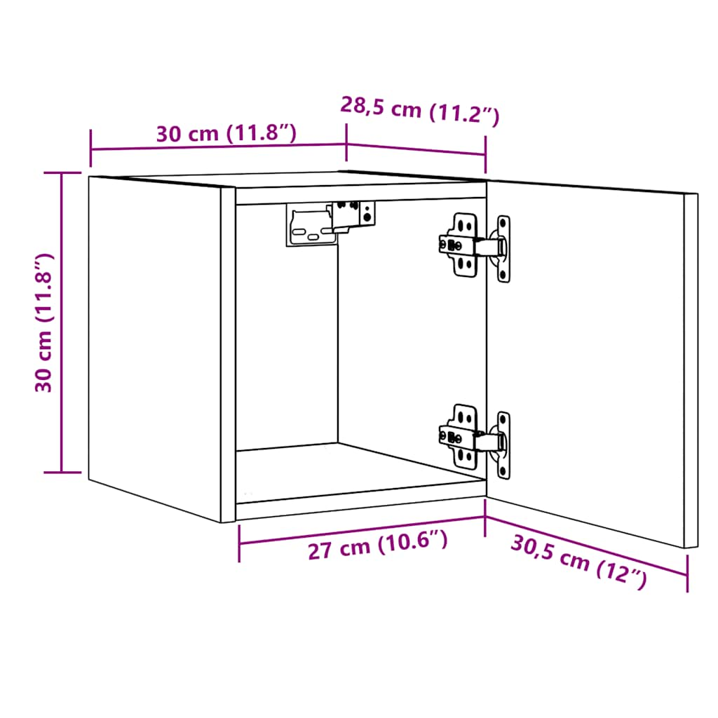 TV-Wandschrank Altholz-Optik 30,5x30x30 cm