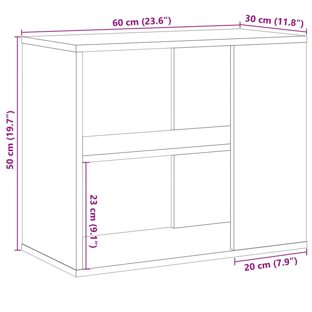 Beistellschrank Altholz-Optik 60x30x50 cm Holzwerkstoff