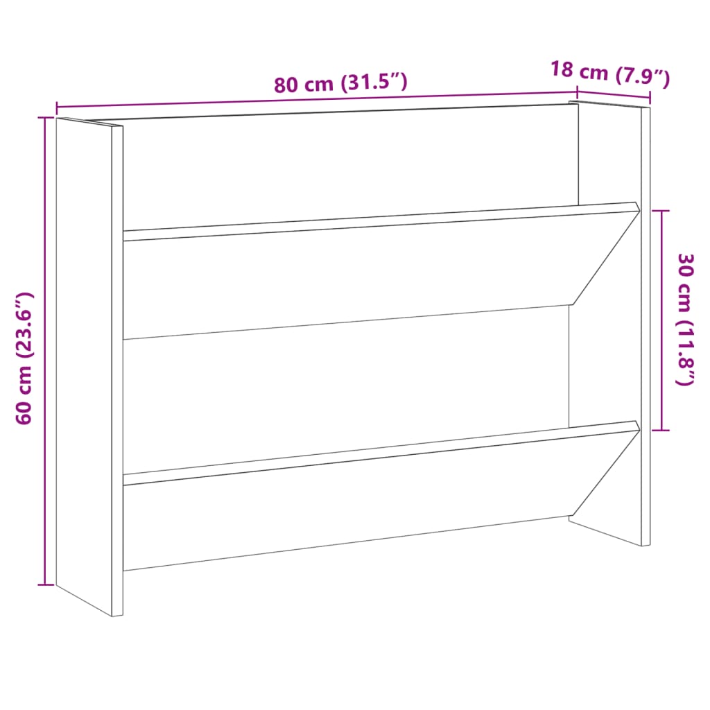 Wand-Schuhregal Altholz-Optik 80x18x60 cm Holzwerkstoff