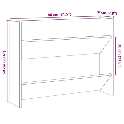 Wand-Schuhregal Artisan-Eiche 80x18x60 cm Holzwerkstoff