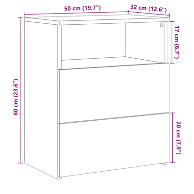 Nachttisch Altholz-Optik 50x32x60 cm Holzwerkstoff