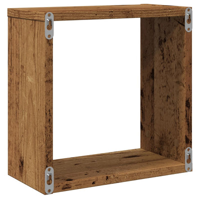 Würfel-Wandregale 4 Stk. Altholz-Optik 30x15x30 Holzwerkstoff