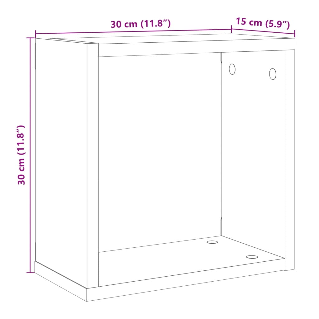 Würfel-Wandregale 2 Stk. Artisan-Eiche 30x15x30 Holzwerkstoff