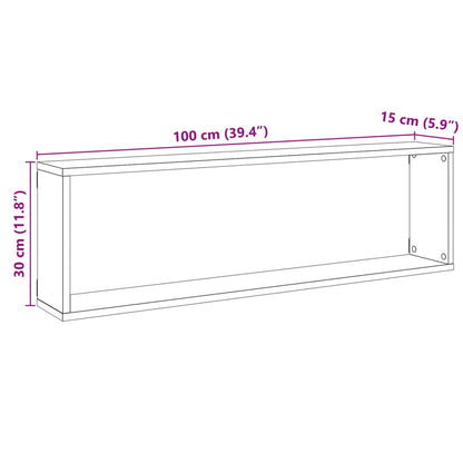 Würfel-Wandregale 2 Stk. Artisan-Eiche 100x15x30 Holzwerkstoff