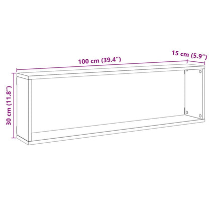 Würfel-Wandregale 4 Stk. Artisan-Eiche 100x15x30 Holzwerkstoff