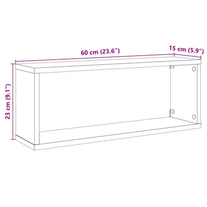 Würfel-Wandregale 4 Stk. Altholz-Optik 60x15x23 Holzwerkstoff