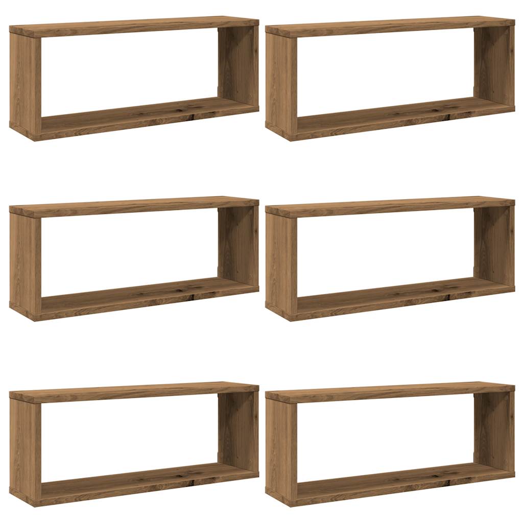 Wandregale 6 Stk. Artisan-Eiche 60x15x23 cm Holzwerkstoff