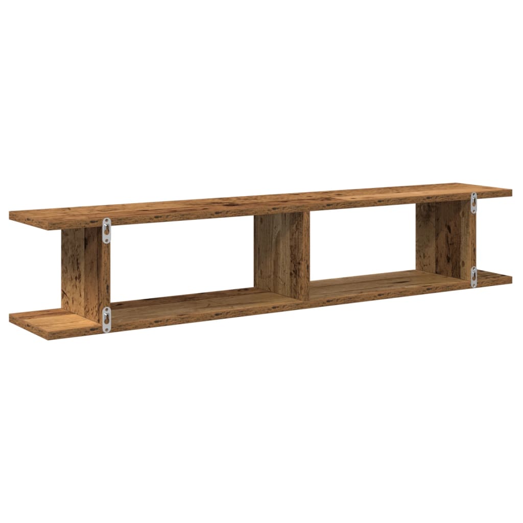 Wandregale 2 Stk. Altholz-Optik 105x18x20 cm Holzwerkstoff