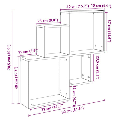 Wandregal Artisan-Eiche 80x15x78,5 cm Holzwerkstoff