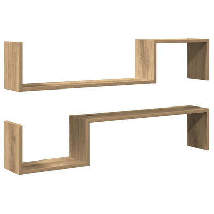 Wandregale 2 Stk. Artisan-Eiche 100x15x20 cm Holzwerkstoff