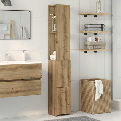 Badschrank Artisan-Eiche 25x25x170 cm Holzwerkstoff