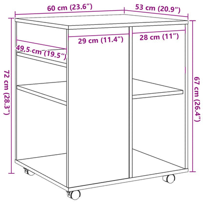 Rollschrank Altholz-Optik 60x53x72 cm Holzwerkstoff