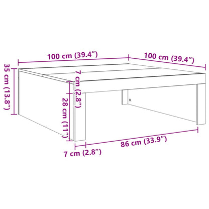 Couchtisch Artisan-Eiche 100x100x35 cm Holzwerkstoff